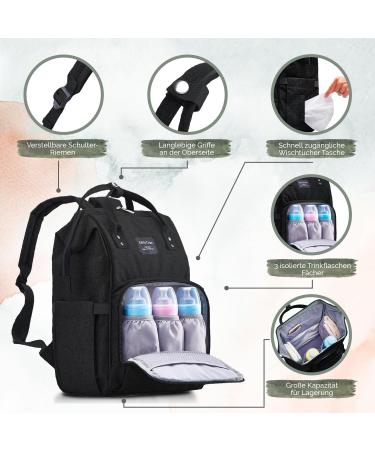 KiddyCare Wrap Backpack | 15 Pocket Durable Baby Bag | High-Quality Maternity Bag with Isotherm Bottle Compartment | Pink - Buy Online on GoSupps.com