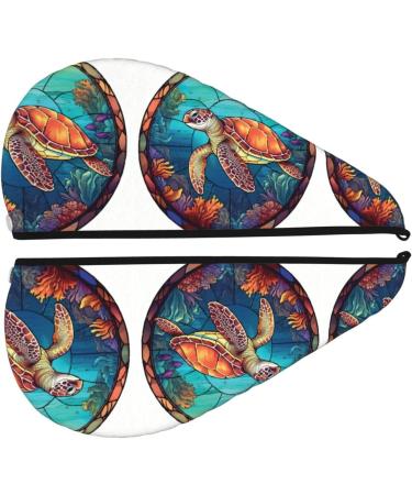 Hair Towel Wrap | Quick-Dry Towel Turban for Effortless Hair Drying (Sea Turtle in Coral) - International Shipping Available - Buy Online on GoSupps.com