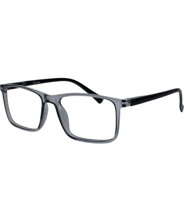 Opulize Ink Long-Sightedness Glasses - Large Rectangular Frame Scratch-Resistant Gray Spring Hinges - M4-7 -50 -2.5 Diopters (1 Pack) - Buy Online on GoSupps.com