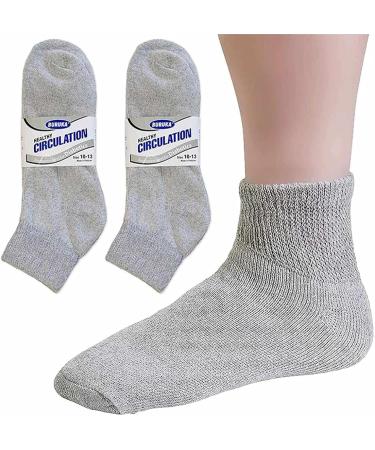 6 Pairs Diabetic Circulatory Health Cotton Crew Socks - Grey (Size 10-13) - Buy Online on GoSupps.com