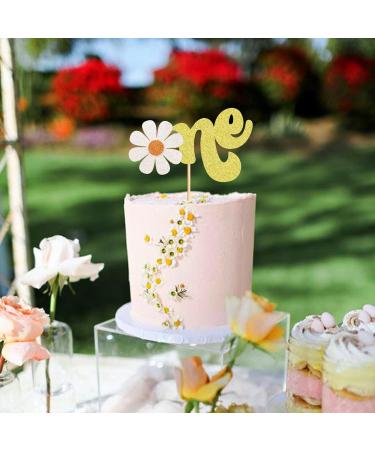 Keaziu 1PCS Daisy One Cake Toppers For 1st Birthday Daisy Birthday Party Decor Boho Groovy Daisy First Birthday One Year Old Baby Shower Hippie Party Favors Supplies 1-2 Gold L1 - Buy Online on GoSupps.com