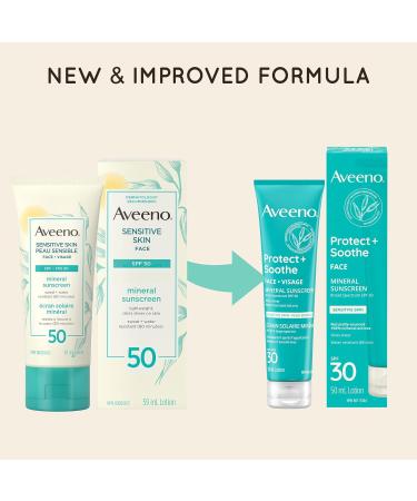 Aveeno Protect + Soothe Face Mineral Sunscreen SPF 30 50 mL 50 ml (Pack of 1) - Buy Online on GoSupps.com