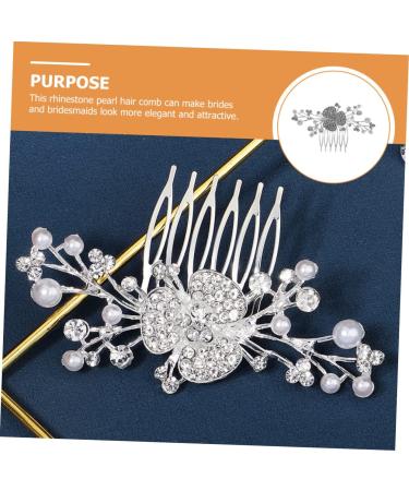 Didiseaon Rhinestone Five-tooth Hair Comb Hair Combs for Women Accessories Hair Jewels for Women Hair Comb Clip Side Hair Comb Tiara Hair Accessories Pearl Bride Alloy Hair Piece - Buy Online on GoSupps.com