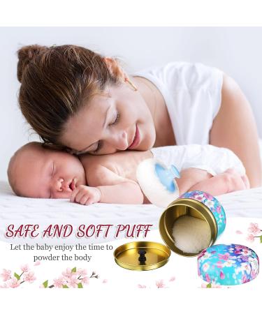 2-Piece Body Powder Puff & Container Set for Women & Babies - Soft Puffs with Spoon in Tea Case for Home & Travel - Buy Online on GoSupps.com
