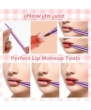 WLLHYF 3PCS Dual End Lip Brush Concealer Brushes Retractable Lipstick Eyeshadow Foundation Makeup Brush Travel Size Lipstick Brush With Cap(Gold/Purple/Black) - Buy Online on GoSupps.com