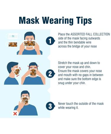 WECARE Disposable Face Masks for Kids - 50 Individually Wrapped Fall Print Masks | Safe Stylish & Comfortable Shipping Worldwide - Buy Online on GoSupps.com