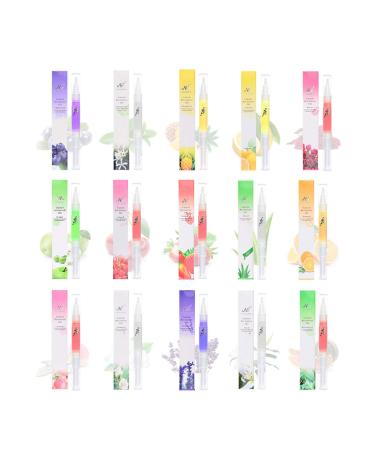 Huile Cuticules Ongles Stylo Layhou 15Pcs Huiles pour Cuticules Stylo Huile Revitalisant la Cuticule Mix Taste Nail Art Ensemble de Kit de Traitement