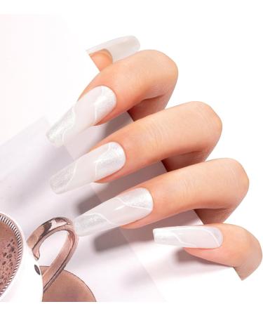 MEGIOR Spring Mermaid White Glitter Gel Nail Polish 15ml Gel Polish Soak off Uv Led Nail Lamp Nail Art Manicure Salon Salon DIY Gel Nail Design - Buy Online on GoSupps.com