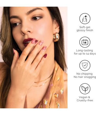 NAILOG Semi Cured Gel Nail Strips 34 pcs Salon-Quality Gel Nail Stickers Long Lasting Nail Wraps for Women with Soft Gel Finish Rose Cloud - Buy Online on GoSupps.com