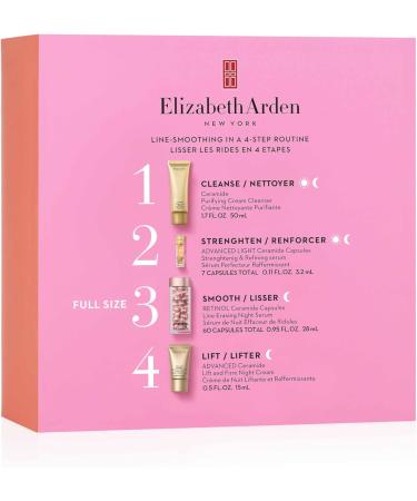 Elizabeth Arden SMOOTH & RENEW Retinol Ceramide Capsules 4-Piece Gift Set anti-aging skincare for smoothing fine lines & wrinkles luxury gifting for women - Buy Online on GoSupps.com