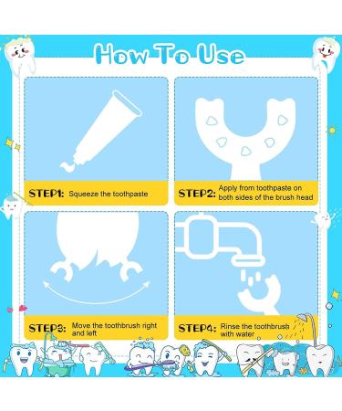 Kids Electric U-Shaped Toothbrush Set | Toddler Ultrasonic Toothbrush with 3 Brush Heads | Cartoon Design | Oral Cleaning for Children - Buy Online on GoSupps.com