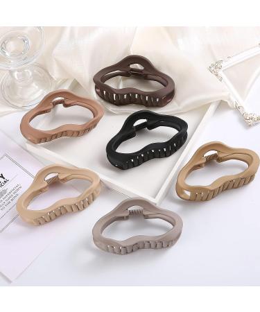 6PCS Large Jumbo Hair Claw Clips for Thick and Thin Hair | Strong Hold Matte Jaw Clips for Women | Non-Slip Neutral Design in Brown Color - Buy Online on GoSupps.com