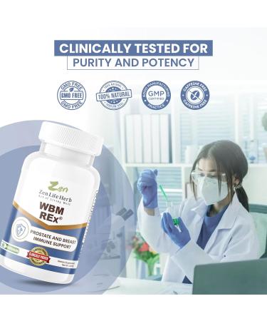 ZEN LIFE HERB WBM REx White Button Mushrooms Ginseng Plus Clinically Proven Advanced Immune Support for Prostate and Breast Health Supplement (120 Capsules) - Buy Online on GoSupps.com