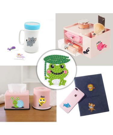 Sinceroduct 5D Diamond Painting Stickers Kits for Kids - DIY Cartoon Diamond Painting by Numbers - 18Pcs Cute Insect and Animal Designs - Arts and Crafts Stick Paint with Diamonds - Buy Online on GoSupps.com