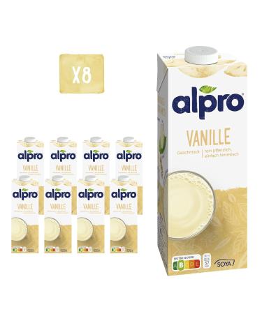 Alpro Soya Drink Vanilla & Sugar-Free Plant-Based Vegan Drinks - 8x1L Pack | International Shipping - Buy Online on GoSupps.com