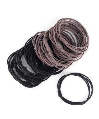 SLINTREE Large Hair Ties For Men Bracelets Ponytail holders for Women Girls  Black Gray  20pcs  Seameless  Knotted Ponytail Holders No Metal No Plastic Soft Bracelet Fabric Hair Elastics