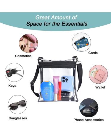 Clear Stadium Approved Crossbody Bag - Transparent PVC Messenger Purse for Concerts & Events - Buy Online on GoSupps.com