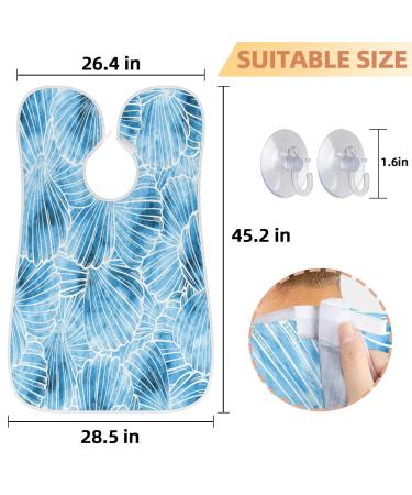 Watercolor Seashells Beard Bib Apron | Non-Stick Waterproof Hair Catcher for Men | Grooming Cape with Suction Cups | Perfect Gifts for Men - Buy Online on GoSupps.com