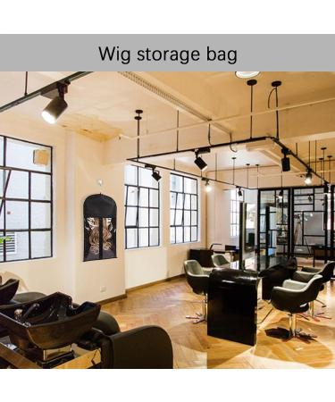 Hair Extension Wig Storage Bag Long Wig Storage Bag with Wooden Hanger Dustproof Bag for Hair Extensions Portable Dustproof Hair Extensions Carrier Holder Black - Buy Online on GoSupps.com