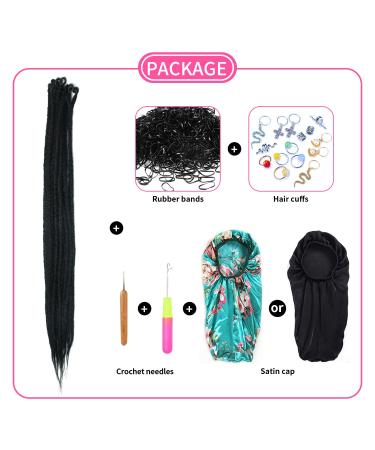 30 Synthetic Dreadlocks Extensions - 20 Strands Soft Crocheted Braided Hair Reggae Hip-Hop Style - Color 1# - Buy Online on GoSupps.com