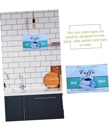 EXCEART Sheet Coffee Tin Painting Vintage Posters Coffee House Metal Sign Cafe Wall Decor Old Fashioned - Buy Online on GoSupps.com