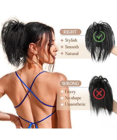 LNERATO Claw Clip Messy Bun Hairpiece - Synthetic Updo Chignon for Women, 1B Black - Buy Online on GoSupps.com