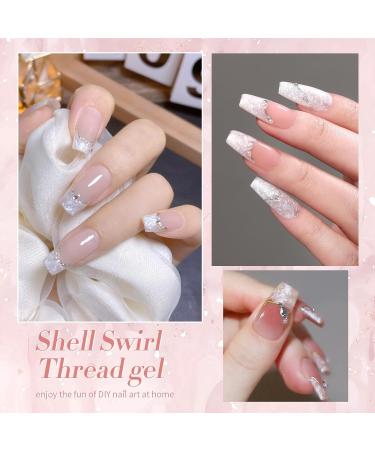 Born Pretty Pearl Gel Nail Polish | White Pearlescent Shell Shimmer | Silver Glitter Soak Off UV LED Curing for Salon & DIY Manicure - Buy Online on GoSupps.com