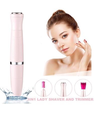 3-in-1 Women's Bikini Trimmer | Cordless Wet & Dry Shaver | Painless Hair Removal Kit | Electric Razor for Facial, Body, Eyebrow | Ladies Grooming Tool - Pink - Buy Online on GoSupps.com