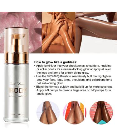 SUMEITANG Liquid Illuminator & Glitter Spray Kit - Shimmer Luminizer for Face & Body Glow | Highlighter Powder & High Gloss Sparkle Spray - Long-Lasting Makeup (Mood Glow) - Buy Online on GoSupps.com