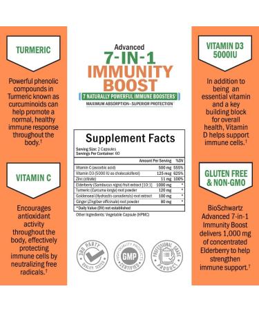 Immune Support Supplement with Zinc, Vitamin C, D, Elderberry, Ginger, D3, Goldenseal - 120ct 60-Day Supply - Dr Approved Immunity Vitamins for Adults - Natural Defense Booster - Buy Online on GoSupps.com