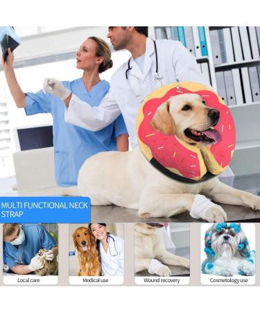 Ducomi Inflatable Dog & Cat Hinges - Operation Relaxation Movement Freedom & Scratch Prevention - Pink Donuts (Size M) - Buy Online on GoSupps.com