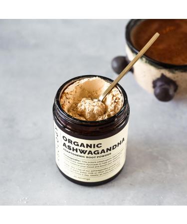 Erbology Organic Ashwagandha Powder 90g - 45 Servings - Sleep Aid - Rich in Withanolides - Sustainably Sourced Straight from Farm in India - Small Batch - Vegan - GMO-Free - Buy Online on GoSupps.com