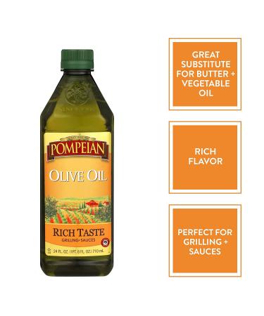 Pompeian Rich Taste Olive Oil 24 Fl Oz - Ideal for Grilling & Sauces | Gluten-Free, Non-Allergenic, Non-GMO - Buy Online on GoSupps.com