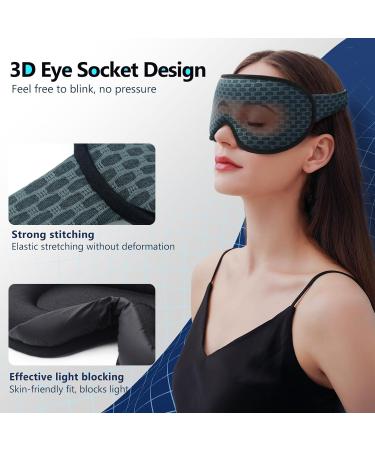 Sunbelebe 3D Sleep Mask for Men & Women - 100% Light-Blocking Improved Rubber Band Earplugs Fog Green - Ideal for Side Sleepers & Travel - Buy Online on GoSupps.com