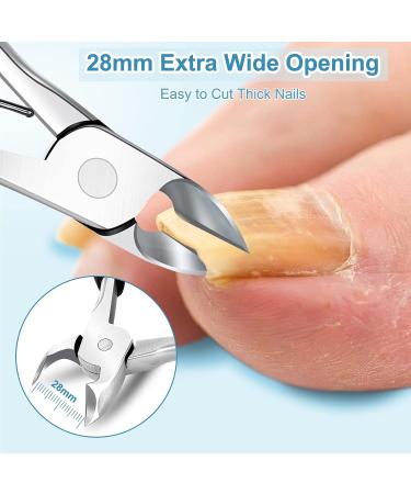 Senior Toenail Clippers Set for Thick Nails | Wide Jaw Opening, Long Handle, Heavy Duty | 5PCS Professional Nail Cutter Kit with Ingrown Toenail Tool - Buy Online on GoSupps.com