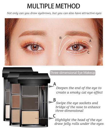 Buy Long-Lasting Eyebrow Powder Makeup Kit - 3 Colors Waterproof Brow Filler & Sculpting Set for Women | Includes Mirror Brush & Razor - Buy Online on GoSupps.com