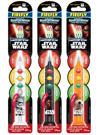 Firefly Star Wars Ready Go Soft Toothbrush with Suction Cup (Color may vary) (1 pack)