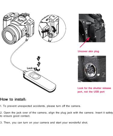 Camera Remote Shutter Release Cable Cord DC2 for Nikon Z5 Z6 Z7 D3200 D3300 D7500 Accessories - Buy Online on GoSupps.com
