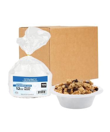 8 Pack of 100 Count - White 12 oz. Plastic Bowls - (Styles May Vary)