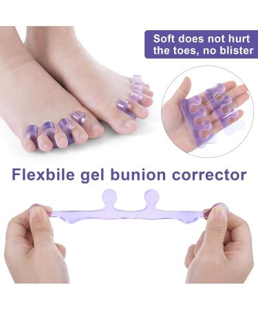 Molain 8 Pack Gel Nail Polish Toe Spacers - Silicone Separators for Overlapping Toes Hammer Toe Relief - Transparent Pink Blue & Purple - Buy Online on GoSupps.com