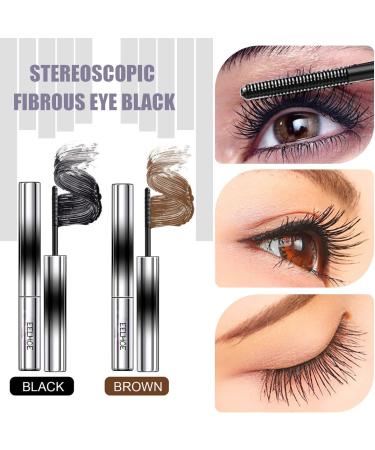Hairless Ultra Fine Metal Mascara Waterproof Sweatproof Curling Mascara Doll Mascara Long Lasting Natural (Black) - Buy Online on GoSupps.com