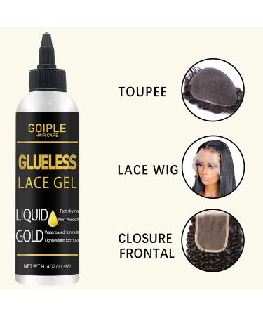 Liquid Gold Wig Glue - 4oz - Temporary Hold for Wigs & Lace Front - Non-Toxic & Invisible Bonding Gel - Buy Online on GoSupps.com