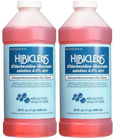 Hibiclens Antimicrobial Skin Liquid Soap 32 Fluid Ounce (Pack of 2)