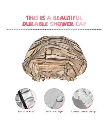 Rustic Rocks Brick Wall Printed Shower Cap - Waterproof, Fits All Head Sizes and Hair Textures - for Women - Buy Online on GoSupps.com