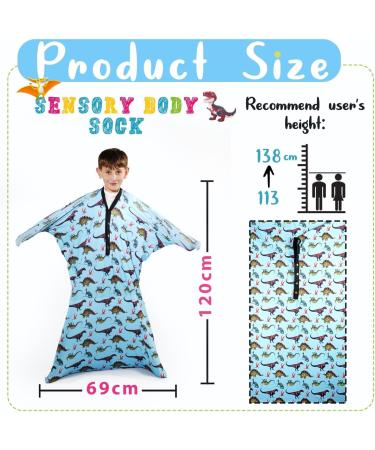 Blissful Bond Premium Sensory Body Sock Full Body Wrap for Deep Pressure ADHD Autism Stress and Anxiety Relieve Stretchable Super Soft Therapy Toy for Kids Dinosaur Medium Size (4-8 Years) - Buy Online on GoSupps.com