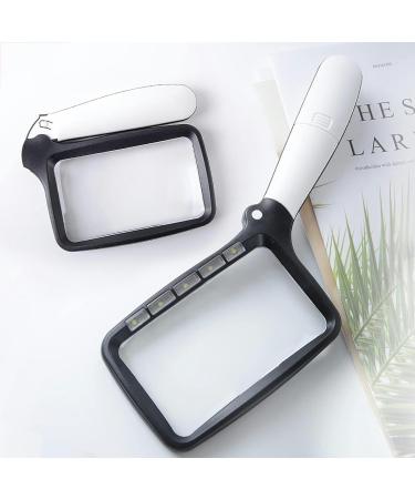 Portable LED Illuminated Lighted Magnifier 20X Handheld Large with 5 LED Lights Reading 2 Dimming Modes for Reading Small Prints Book Low Vision Senio Full of Stars