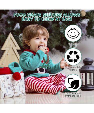 MISSLILI Christmas Tree and Hat Silicone Baby Teether - Perfect Baby Teething Toy for Festive Gifts - Buy Online on GoSupps.com