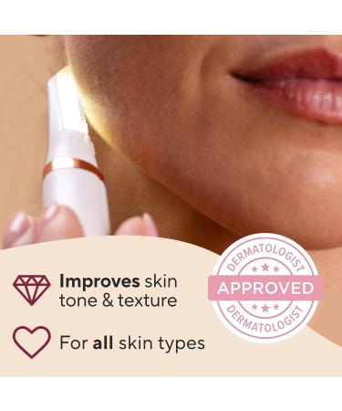 Buy Finishing Touch Flawless Dermaplane Glo - Sonic Lighted Exfoliator & Razor for Facial Hair Removal | 6 Replacement Heads | International Shipping Available - Buy Online on GoSupps.com