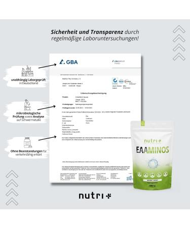 Nutri + EAA Powder Neutral 500g | High-Dose Vegan Instant EAAs - No Sweeteners Additives or Artificial Taste - Essential Amino Acids - Buy Online on GoSupps.com