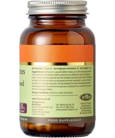 Udo's Choice Digestive Enzyme Blend 60 Caps - 60 Count Pack - Optimal Digestion Support - Buy Online on GoSupps.com